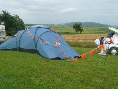 Onze tent waar we in kamperen als we naar een show gaan